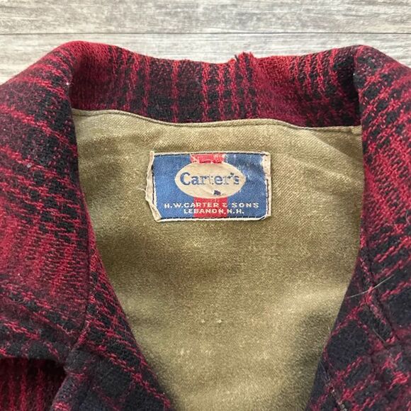 Vintage 1930S / 1940S H.W. Carter & Sons Wool Plaid Mackinaw Hunting Jacket - Picture 4 of 9